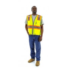 Yellow Two-tone High Visibility Class 2 D-ring Pass Thru Vest
