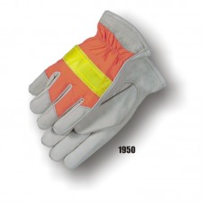 A Grain Cowhide Palm Glove Hi-Vis Orange Back