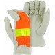 Winter Lined Cowhide Drivers Glove with High Visibility Back
