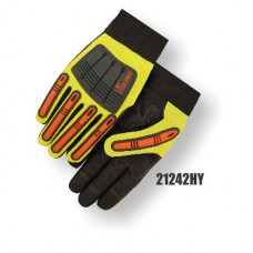 X10 Knucklehead Synthetic Leather Palm, Elastic Wrist, Hi-Vis Yellow