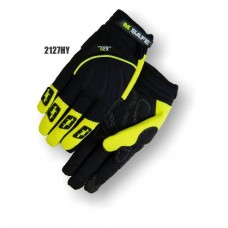 Armorskin Synthetic Leather Black/Hi-Vis Yellow Glove 