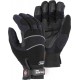 Winter-Lined Synthetic Leather Black Mechanics Glove
