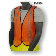 Hi-Vis Orange Vest NON ANSI One Size Fits Most Material: 100% Polyester