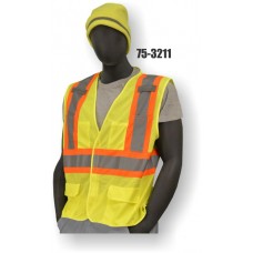 Hi-vis Yellow Mesh Surveyor Style Vest