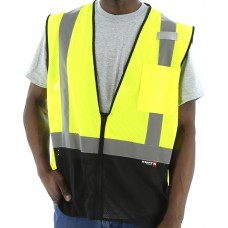 High Visibility Mesh Vest with Black Bottom and reflective striping