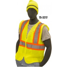 Mesh High Visibility  Yellow Zipper Vest  Class 2