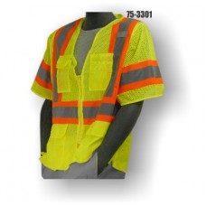 Mesh High Visibility Yellow Zipper Vest