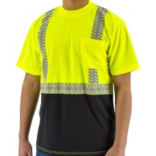 High Visibility Short Sleeve Shirt with Reflective Chainsaw Striping