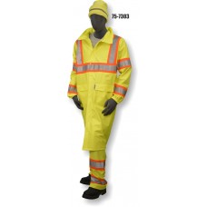 Hi-Vis PU Yellow Rain 48 Coat w/ hood