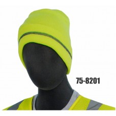 High Visibility Knit Acrylic Yellow Beanie 