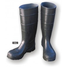 Pvc Boot, Plain Toe, 17 Inch, Black