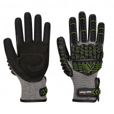VHR15 Nitrile Foam Impact Glove Black/Green - PortwestGloves