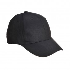 Six Panel Baseball Cap Black- PortwestCap