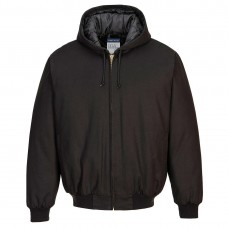 DuraDuck Work Quilt Lined Hooded Jacket Black- PortwestJacket