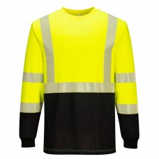 FR Hi-Vis 2-Tone Crew Yellow/Black- PortwestTShirt