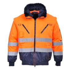 HI-Vis 3-in-1 Pilot Jacket Yellow/Navy - PortwestJacket