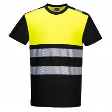 PW3 Hi-Vis Class 1 T-Shirt Yellow Black - PortwestTShirt