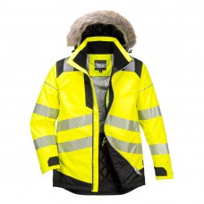 PW3 Hi-Vis Winter Parka Jacket Yellow/Black - PortwestJacket