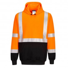 Two-Tone Hooded Sweatshirt Orange/Black