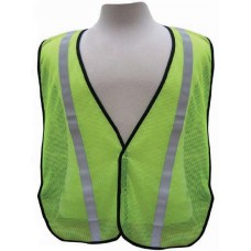 Lime mesh vest, 1” vertical stripe