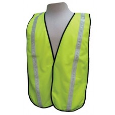 Lime tight woven mesh vest, 1” vertical stripe
