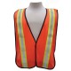 Orange Mesh Safety Vest – 2" Contrasting Vertical Stripe