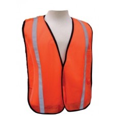 Orange mesh vest, 1” vertical stripe