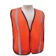 Orange Mesh Safety Vest – 1" Vertical Stripe