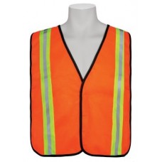 Orange Tight Woven Mesh Safety Vest – 2" Wide Contrasting Vertical Stripe