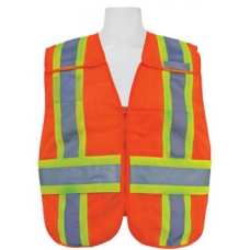 Orange (Fire) Public Safety Vest With Contrasting Stripes